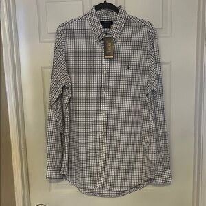 Polo by Ralph Lauren Men's Navy and White Checkered Shirt